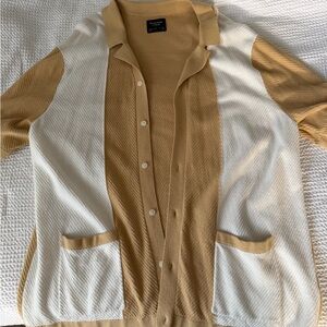 Abercrombie & Fitch Tan Knit Button Down